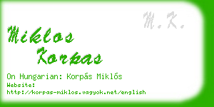 miklos korpas business card